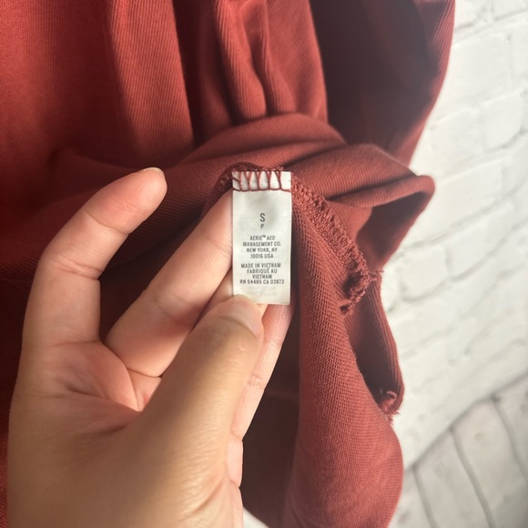 Aerie Oversized Lace-Up Hoodie – Women’s Small – Rust / Brick Red - Picture 8 of 10